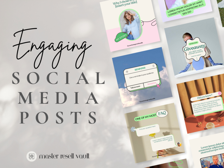 Engaging Instagram Posts – Editable Canva Templates with PLR Rights