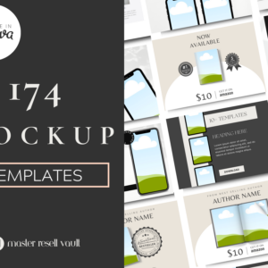 Editable Aesthetic Digital Mockups Canva Templates – 174 Designs with PLR