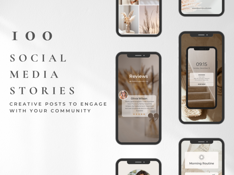 100 Aesthetic Stories Templates – Editable Canva Templates with PLR Rights