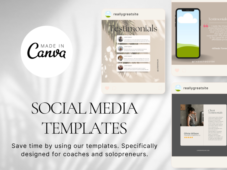 Testimonial Posts – Editable Canva Templates with PLR Rights