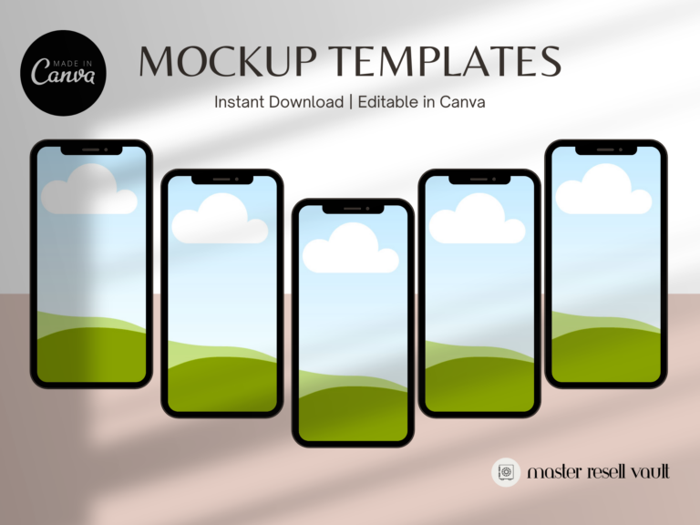 30 Canva Mockup Templates for Digital Products with PLR – Editable Designs for Professional Listings