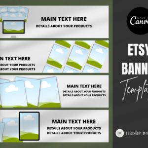 Etsy Banner Canva Templates with PLR – Editable Designs for Store Branding