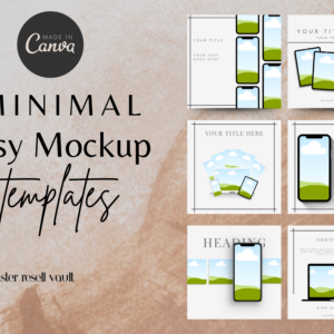 Minimalist Etsy Listings Canva Templates with PLR – Editable Designs for Store Branding