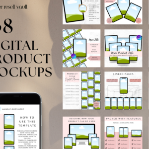 138 Digital Product Mockups Canva Templates – Editable Designs with PLR