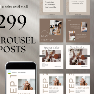 299 Carousel Posts – Editable Canva Templates with PLR Rights