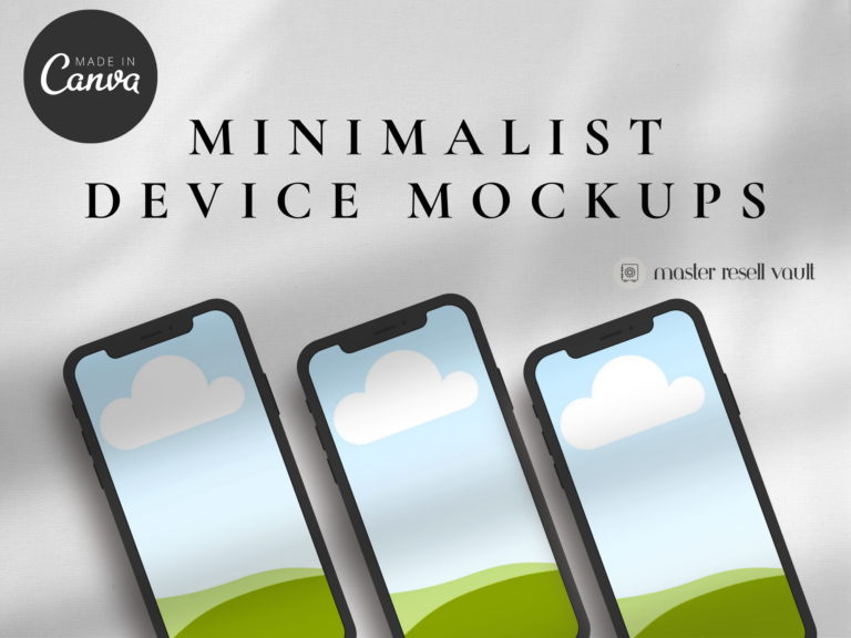 Minimalist Device Mockups Canva Templates – Editable Designs with PLR