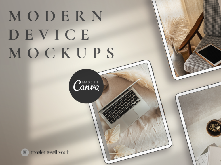 Modern Device Mockups Canva Templates – Editable Designs with PLR