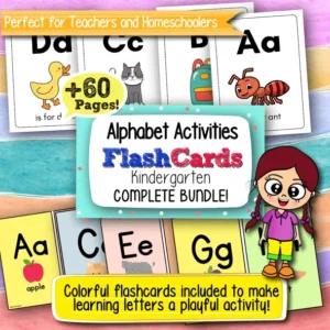 Alphabet Activities Flash Cards for Kindergarten – Printable PDF Phonics Flashcards for Early Learners
