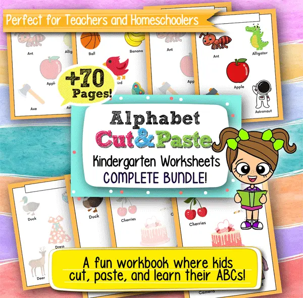 Alphabet Cut and Paste Kindergarten Worksheets – 70+ Printable Pages for Early Learners