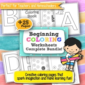Beginning Coloring Kindergarten Worksheets – Printable PDF, 25+ Pages of Letter Recognition Activities