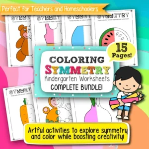 Coloring Symmetry Kindergarten Worksheets – 15 Printable Pages for Early Learners