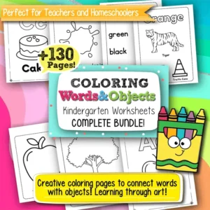 Coloring Words and Objects Kindergarten Worksheets – 130+ Printable Pages for Early Learning Fun