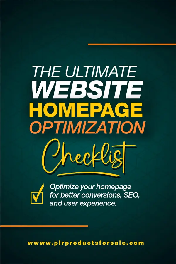 Free Website Homepage Optimization Checklist