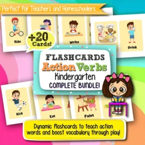 Action Verbs Flashcards for Kindergarten – 20+ Printable Cards for Early Learning