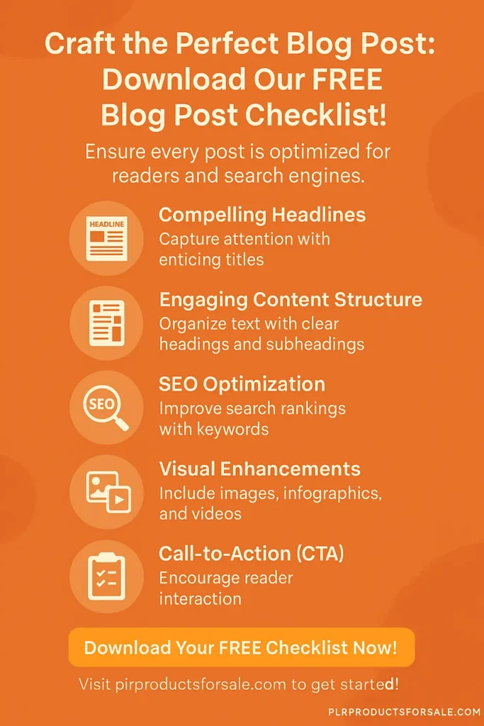 blog post checklist free