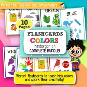 Colors Flashcards for Kindergarten – 10 Printable Cards for Early Learning and Visual Recognition