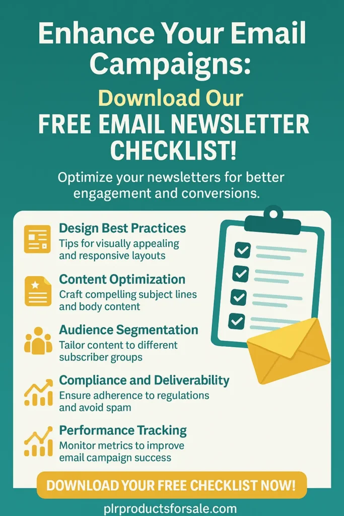 email newsletter checklist free