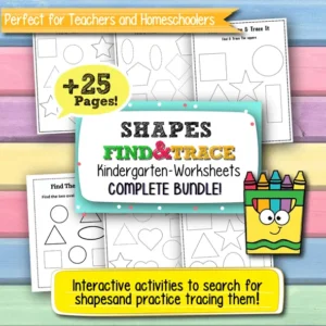 Find the Shapes and Trace It Worksheets for Kindergarten – 25+ Printable Pages for Early Math Learning and Fine Motor Skills Development
