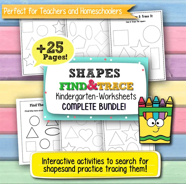 Find the Shapes and Trace It Worksheets for Kindergarten – 25+ Printable Pages for Early Math Learning and Fine Motor Skills Development