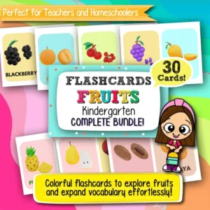 Fruits Flashcards for Kindergarten – 30 Printable Cards for Early Learning and Vocabulary Building
