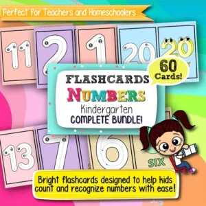 Numbers Flashcards for Kindergarten – 60 Printable Cards for Early Math Learning and Number Recognition