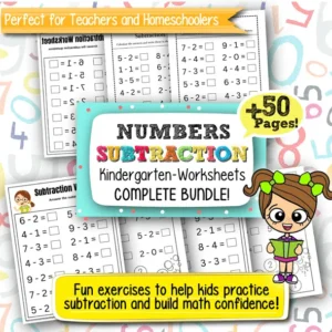Numbers Subtraction Worksheets for Kindergarten – 50+ Printable Pages for Early Math Learning and Problem-Solving