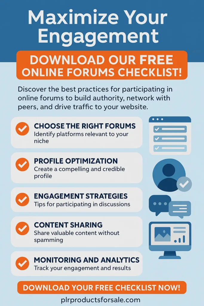 online online forums checklist free