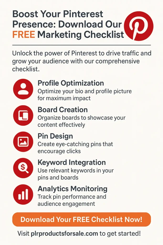 pinterest marketing checklist free