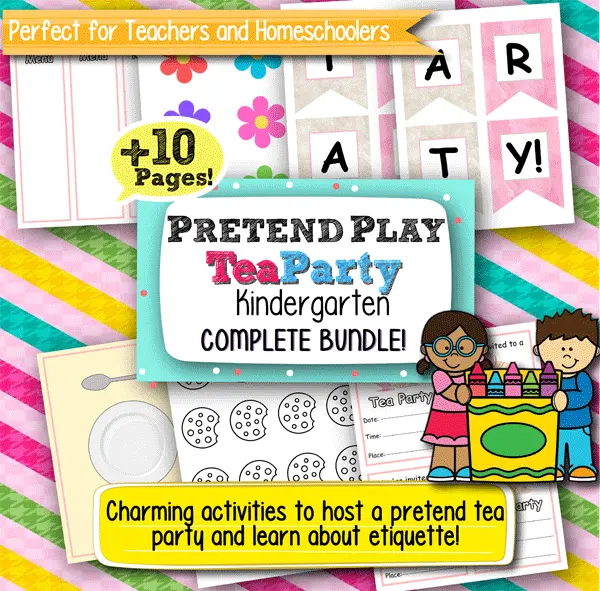Pretend Play Kindergarten Worksheets – Tea Party, 10+ Printable Pages for Fun and Learning