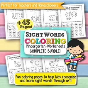 Sight Words Coloring Worksheets for Kindergarten – 45+ Printable Pages for Early Literacy and Fun Learning