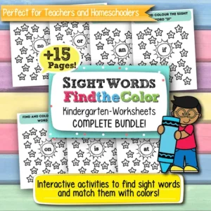 Sight Words Find the Color Worksheets for Kindergarten – 15+ Printable Pages for Early Literacy and Word Recognition