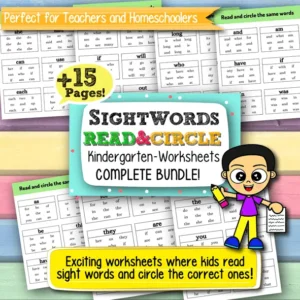 Sight Words Read and Circle Worksheets for Kindergarten – 15+ Printable Pages for Early Literacy and Word Recognition