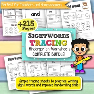 Sight Words Tracing Worksheets for Kindergarten – 215+ Printable Pages for Early Literacy and Handwriting Practice