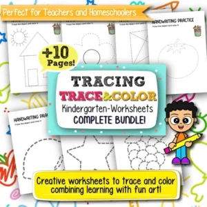 trace and color worksheets, printable tracing activities, kindergarten fine motor skills, early learning coloring worksheets, preschool tracing exercises, handwriting practice for kids, homeschool learning printables, classroom tracing worksheets, black-and-white and color printable worksheets