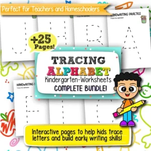 Trace the Alphabet Worksheets for Kindergarten – 25+ Printable Pages for Handwriting Practice and Letter Recognition