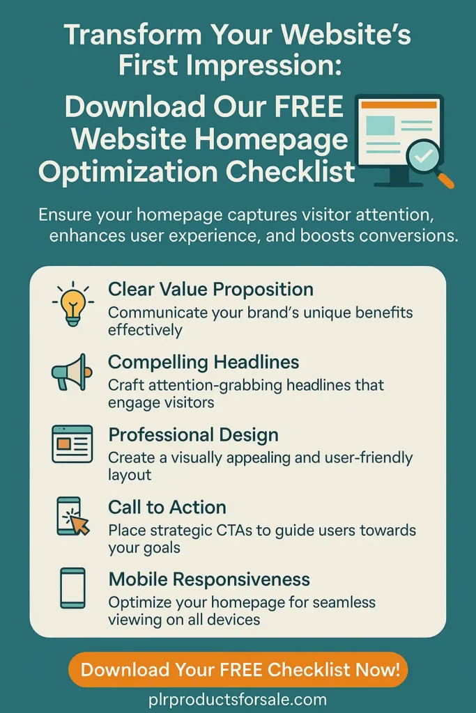 website homepage optimization checklist free