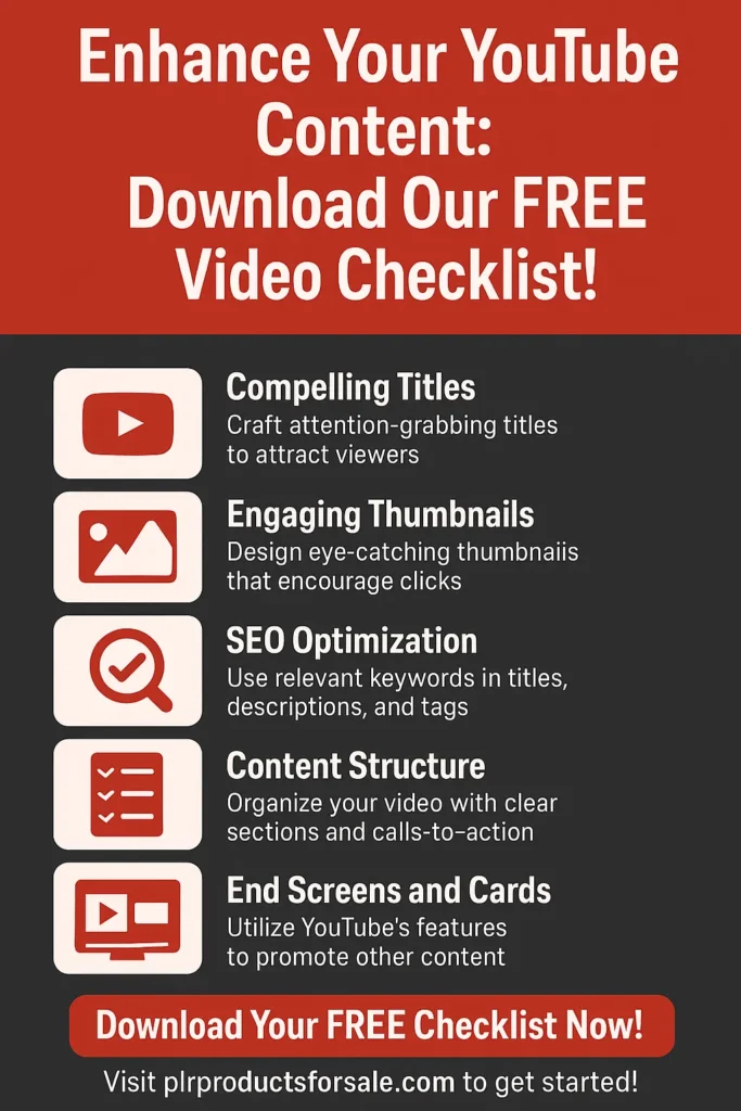 youtube video checklist free