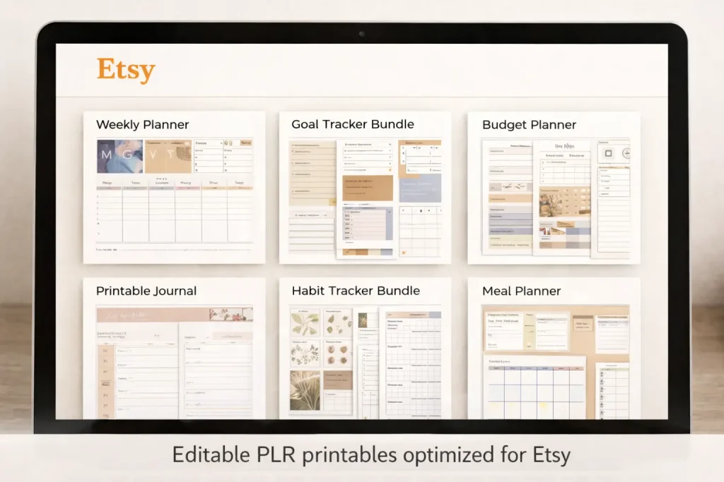 Editable PLR printables optimized for Etsy