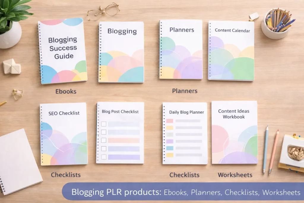 Types of PLR blogging products to sell online