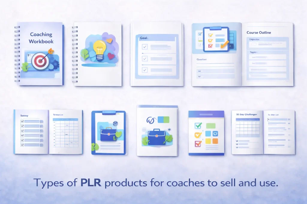Types of PLR products for coaches to sell and use