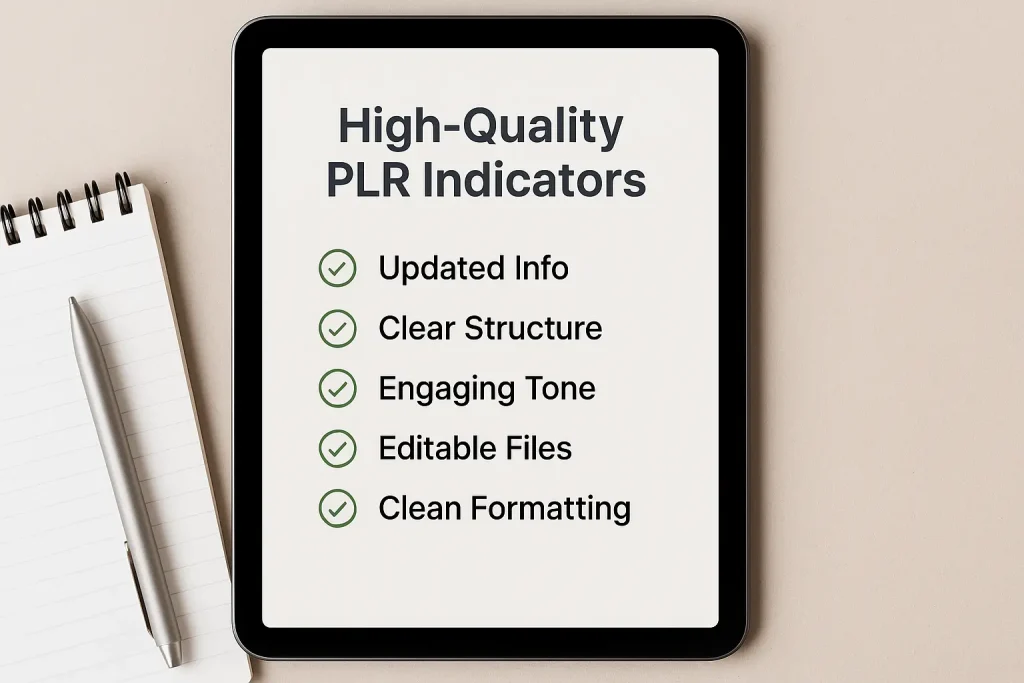 high quality plr ebook checklist tablet updated info clear structure engaging tone editable files clean formatting