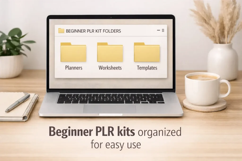 Beginner PLR kits organized for easy use