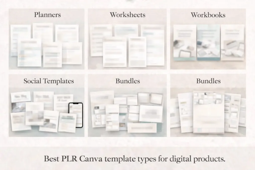 Best PLR Canva template types for digital products