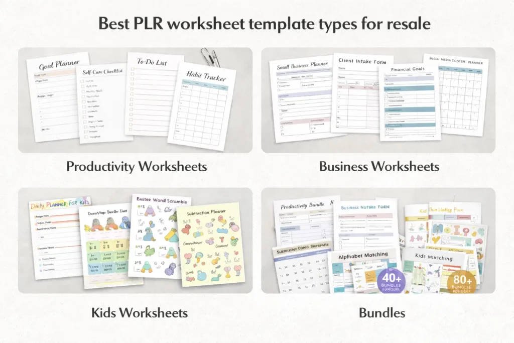 Best PLR worksheet template types for resale