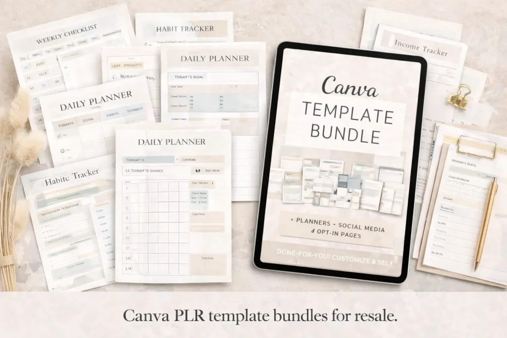 Canva PLR template bundles for resale