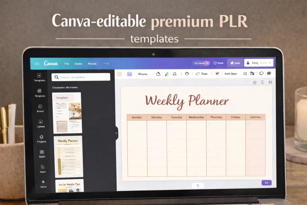 Canva-editable premium PLR templates
