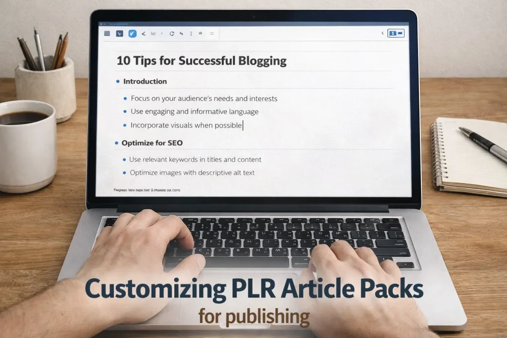 Customizing PLR article packs for publishing