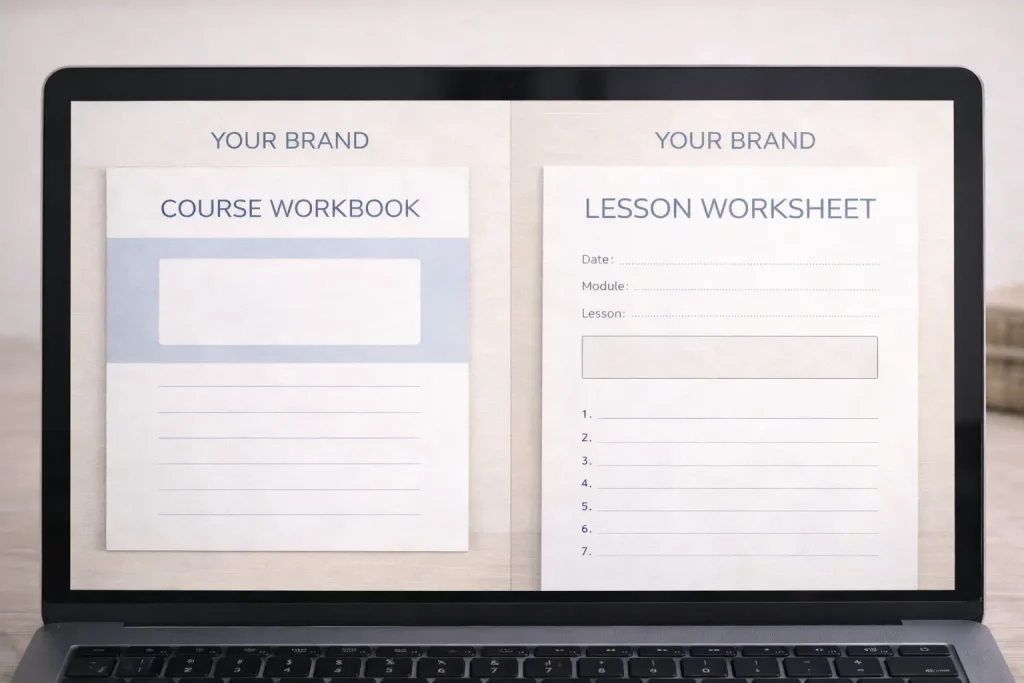 Editable PLR workbooks and worksheets for online courses