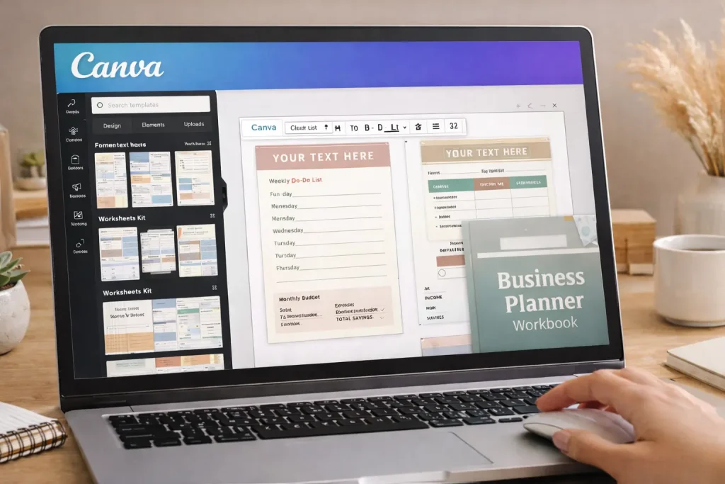 Editing PLR packages for resale in Canva