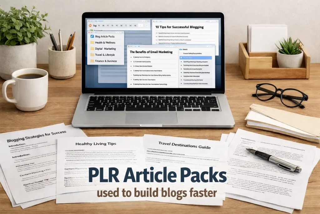 PLR article packs used to build blogs faster